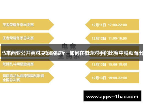 马来西亚公开赛对决策略解析：如何在棋逢对手的比赛中脱颖而出