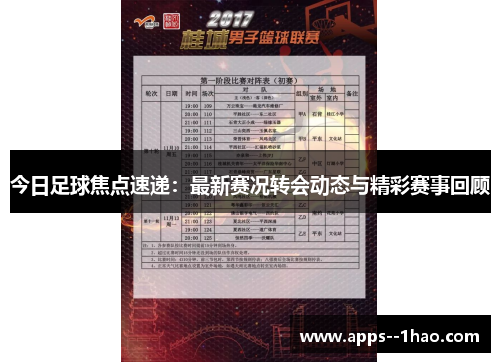 今日足球焦点速递：最新赛况转会动态与精彩赛事回顾